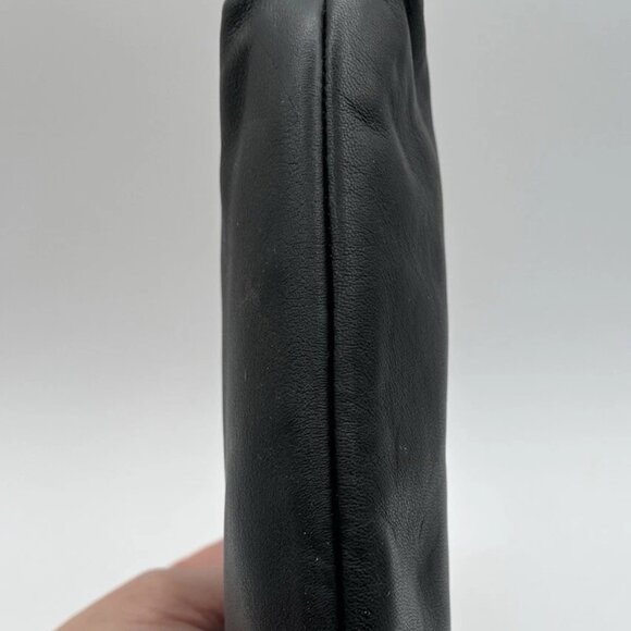 Coach Black Leather Wristlet Patent Leather Trim Vintage GUC - Picture 4 of 11